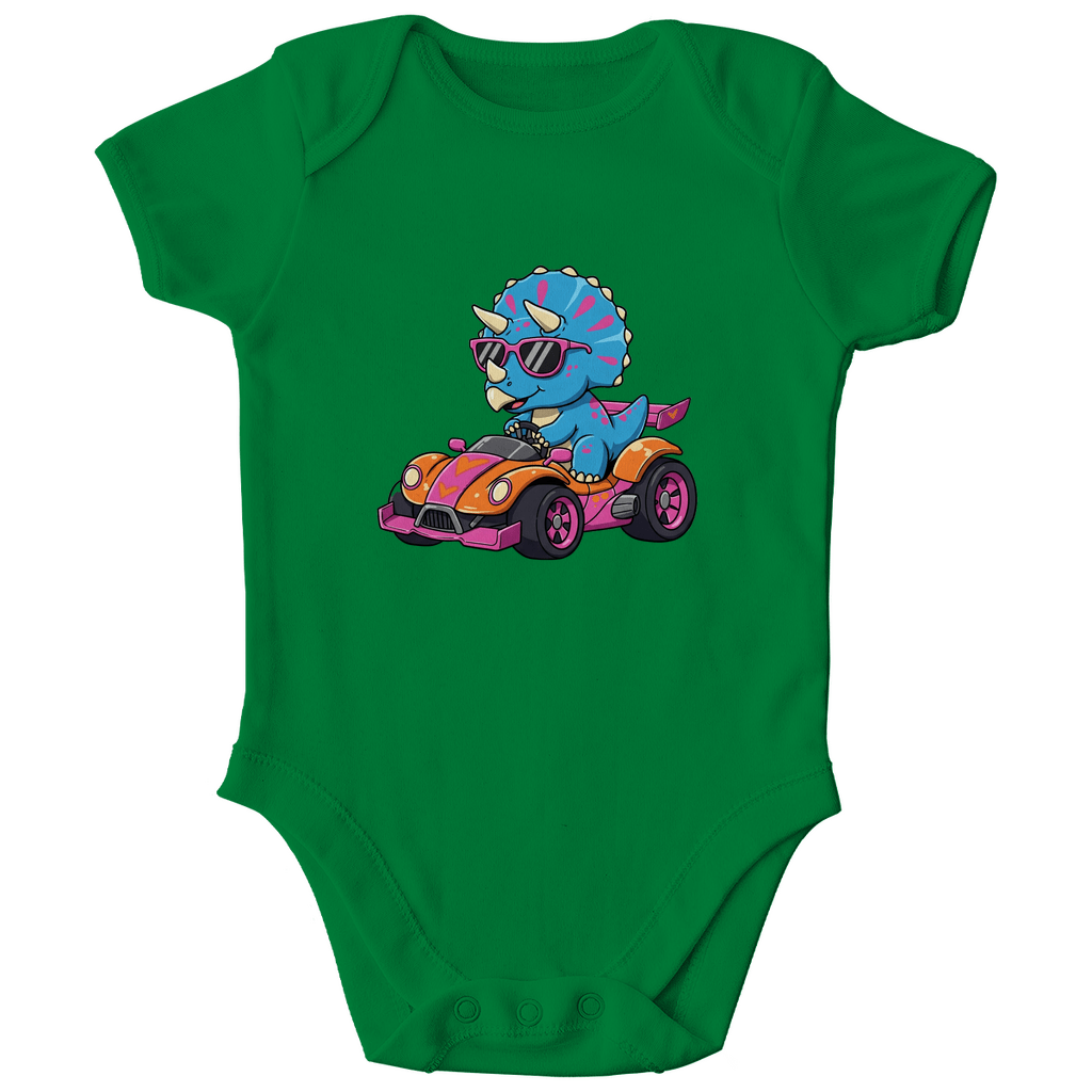 Baby Body Bio Baumwolle - Süßer Dino im Rennwagen - KinderMode Shop super angenehm Online Kaufen Bestellen Deutschland