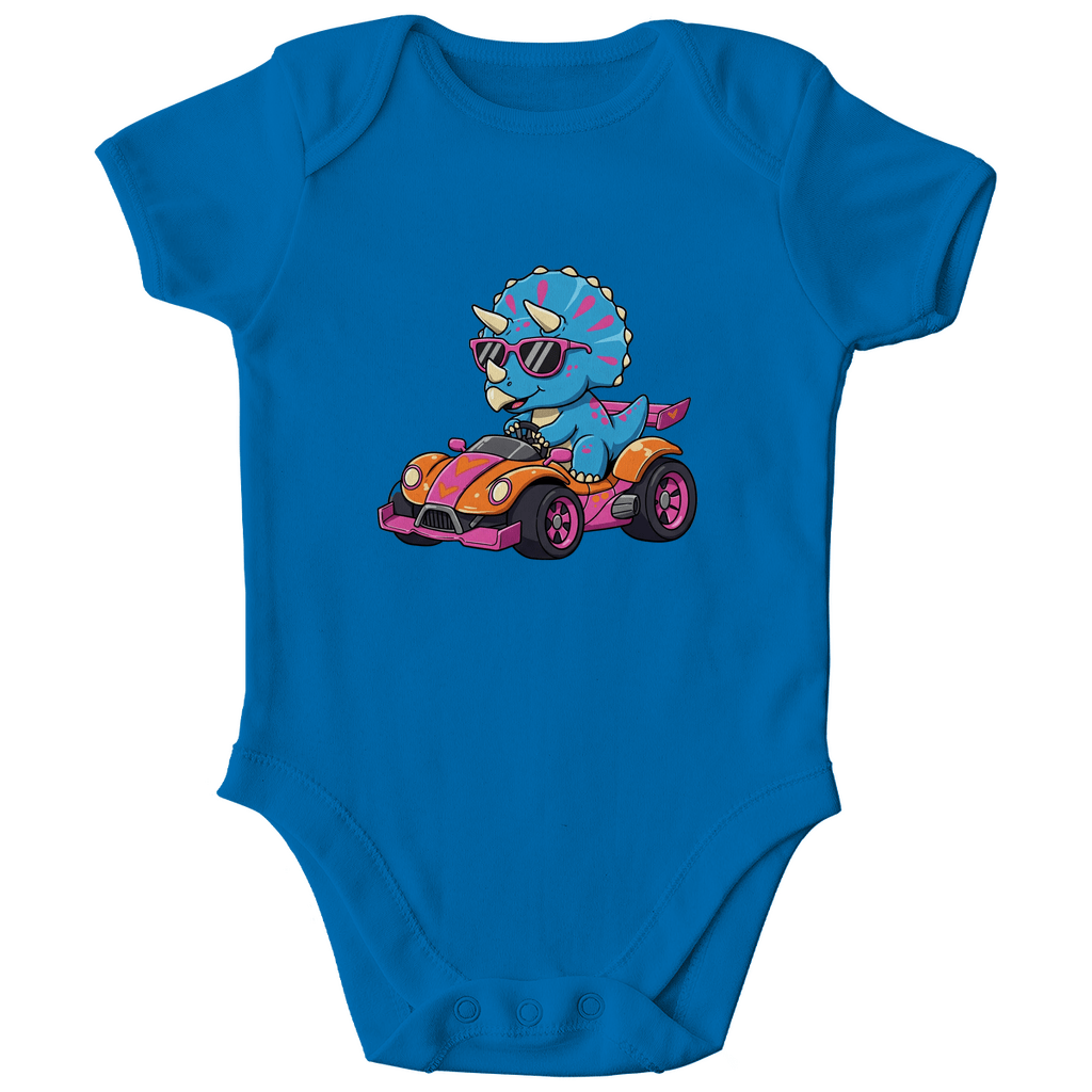 Baby Body Bio Baumwolle - Süßer Dino im Rennwagen - KinderMode Shop super angenehm Online Kaufen Bestellen Deutschland