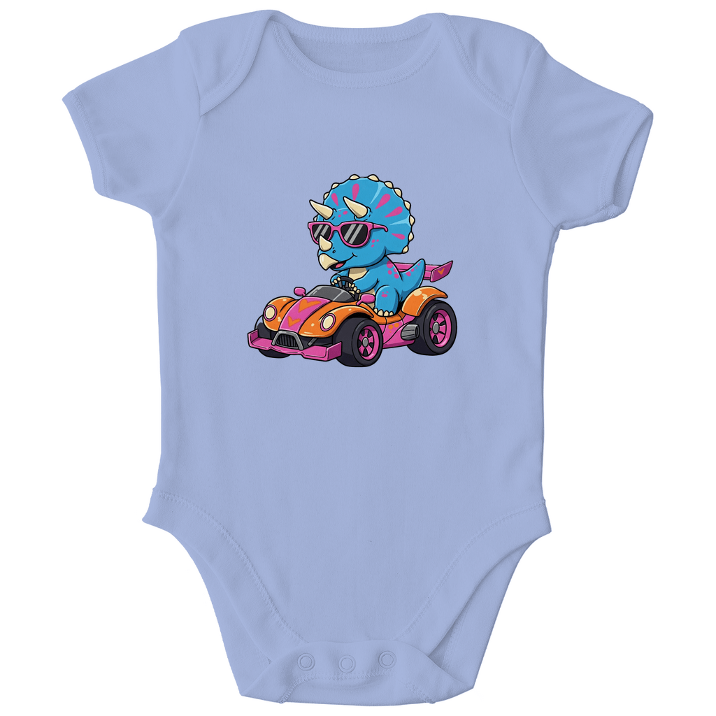 Baby Body Bio Baumwolle - Süßer Dino im Rennwagen - KinderMode Shop super angenehm Online Kaufen Bestellen Deutschland