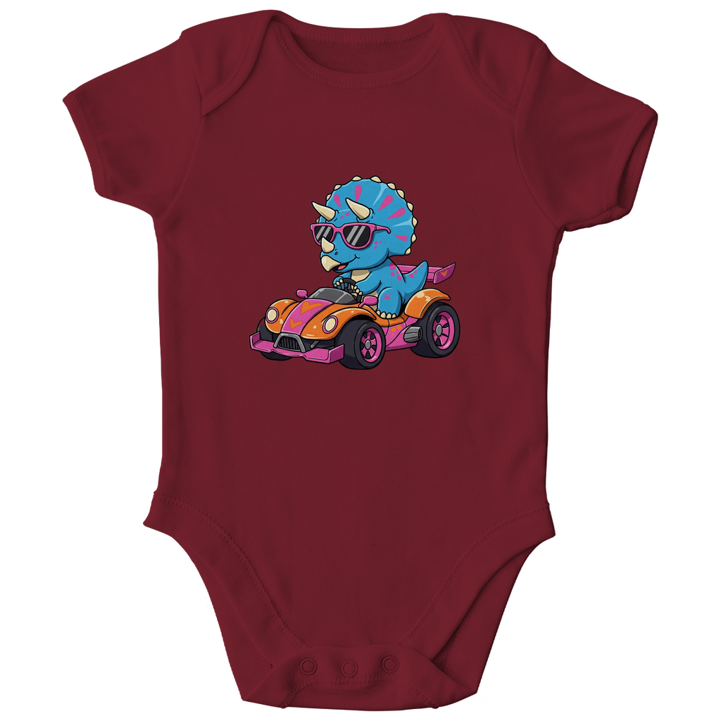 Baby Body Bio Baumwolle - Süßer Dino im Rennwagen - KinderMode Shop super angenehm Online Kaufen Bestellen Deutschland
