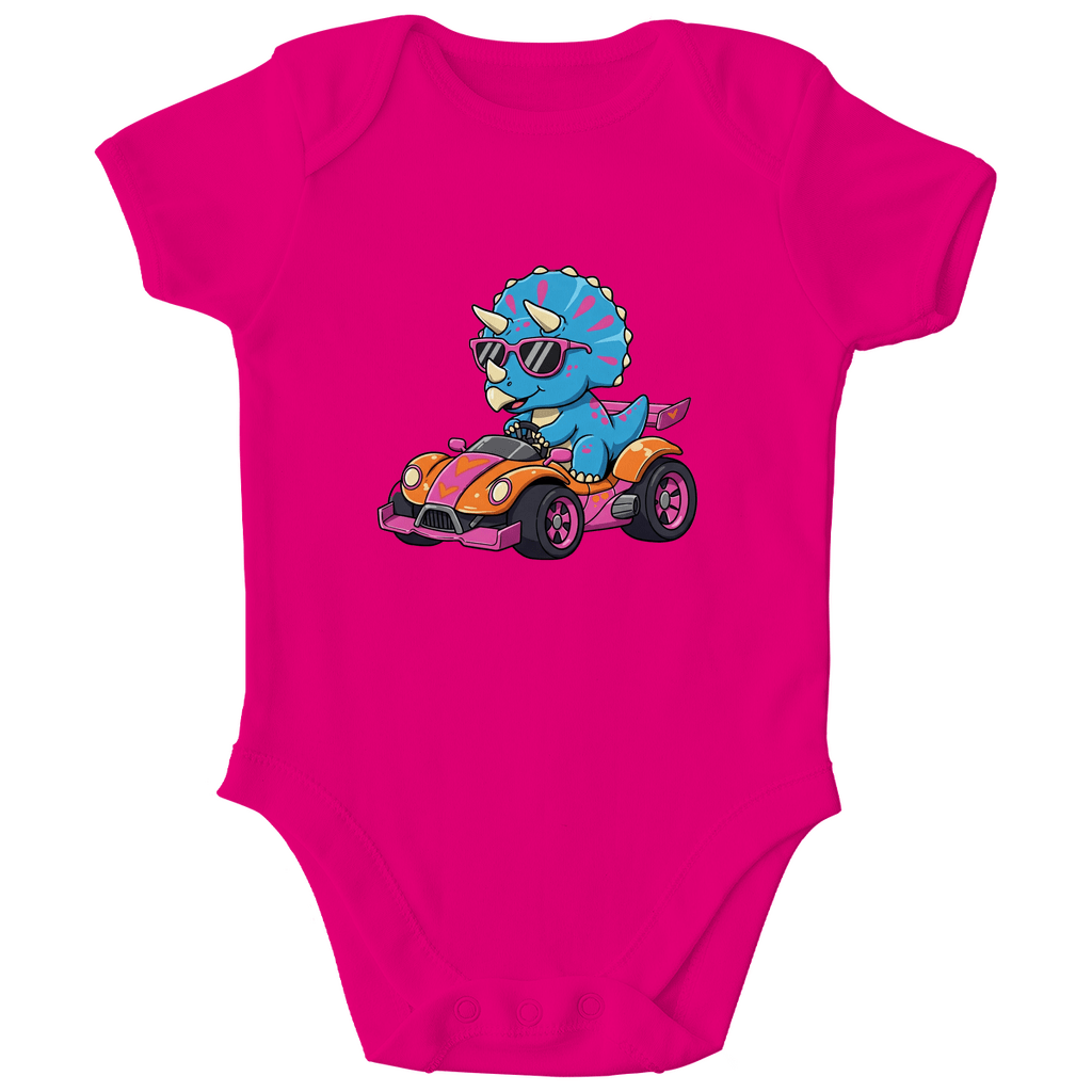 Baby Body Bio Baumwolle - Süßer Dino im Rennwagen - KinderMode Shop super angenehm Online Kaufen Bestellen Deutschland