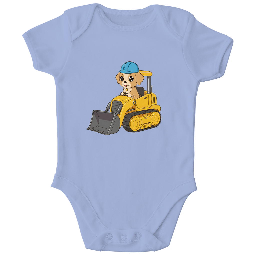 Baby Body Bio Baumwolle - Süßer Hund Bulldozer - KinderMode Shop super angenehm Online Kaufen Bestellen Deutschland