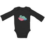 Baby Body Suite Langarm, Bio Baumwolle - Dino auf Kissen online bestellen kaufen