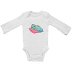 Baby Body Suite Langarm, Bio Baumwolle - Dino auf Kissen online bestellen kaufen