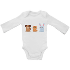 Baby Body Suite Langarm, Bio Baumwolle - Hund, Katze, Hase online bestellen kaufen