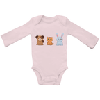 Baby Body Suite Langarm, Bio Baumwolle - Hund, Katze, Hase online bestellen kaufen