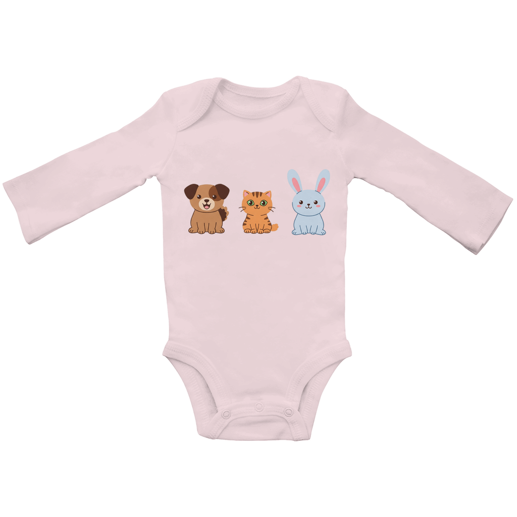 Baby Body Suite Langarm, Bio Baumwolle - Hund, Katze, Hase - KinderMode Shop super angenehm Online Kaufen Bestellen Deutschland
