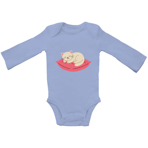 Baby Body Suite Langarm, Bio Baumwolle - Katze schläft online bestellen kaufen