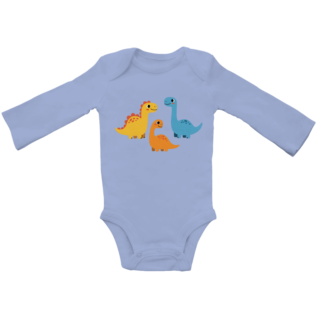 Baby Body Suite Langarm, Bio Baumwolle - Süße Dinos - KinderMode Shop super angenehm Online Kaufen Bestellen Deutschland