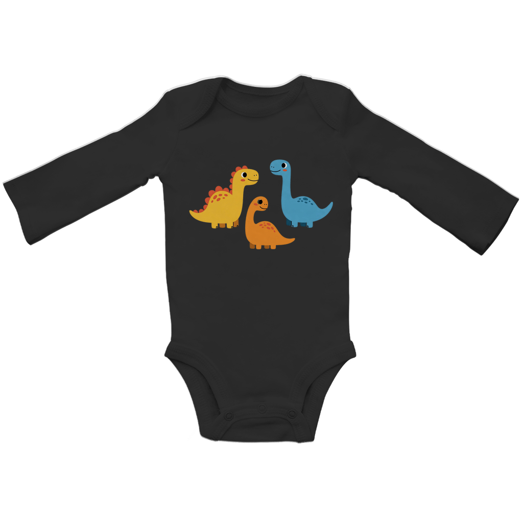 Baby Body Suite Langarm, Bio Baumwolle - Süße Dinos - KinderMode Shop super angenehm Online Kaufen Bestellen Deutschland