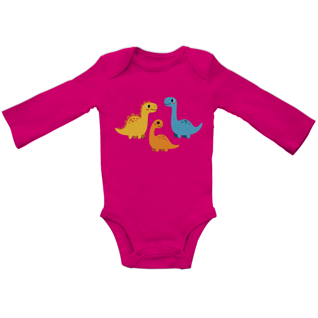 Baby Body Suite Langarm, Bio Baumwolle - Süße Dinos - KinderMode Shop super angenehm Online Kaufen Bestellen Deutschland