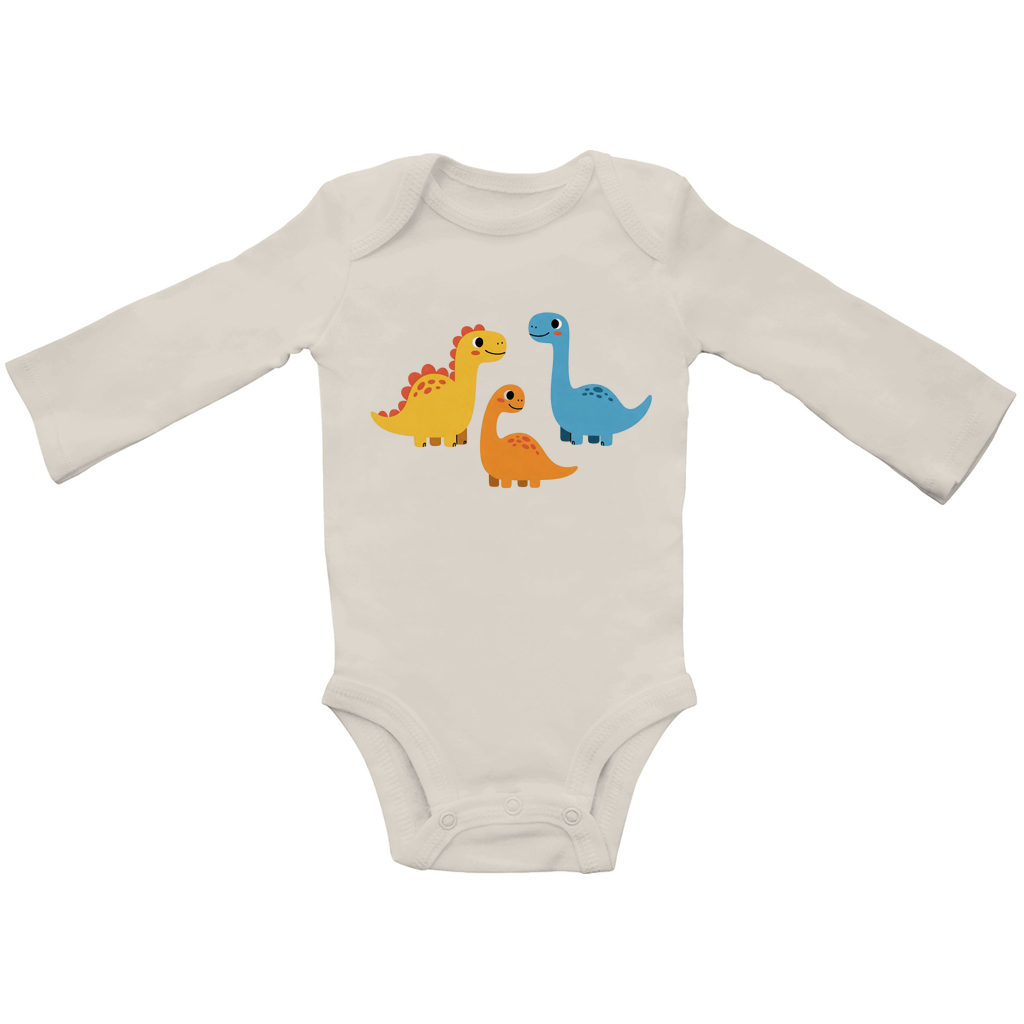 Baby Body Suite Langarm, Bio Baumwolle - Süße Dinos - KinderMode Shop super angenehm Online Kaufen Bestellen Deutschland