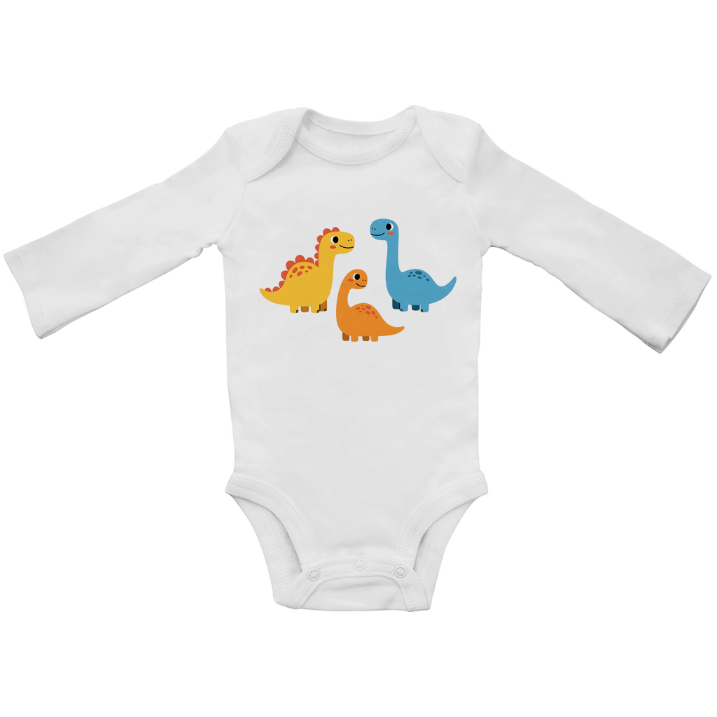 Baby Body Suite Langarm, Bio Baumwolle - Süße Dinos - KinderMode Shop super angenehm Online Kaufen Bestellen Deutschland