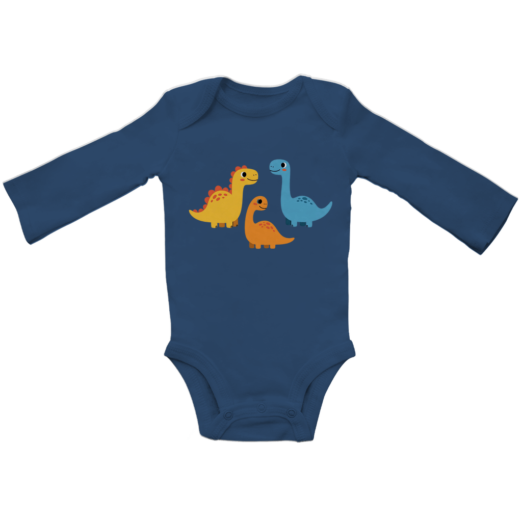 Baby Body Suite Langarm, Bio Baumwolle - Süße Dinos - KinderMode Shop super angenehm Online Kaufen Bestellen Deutschland