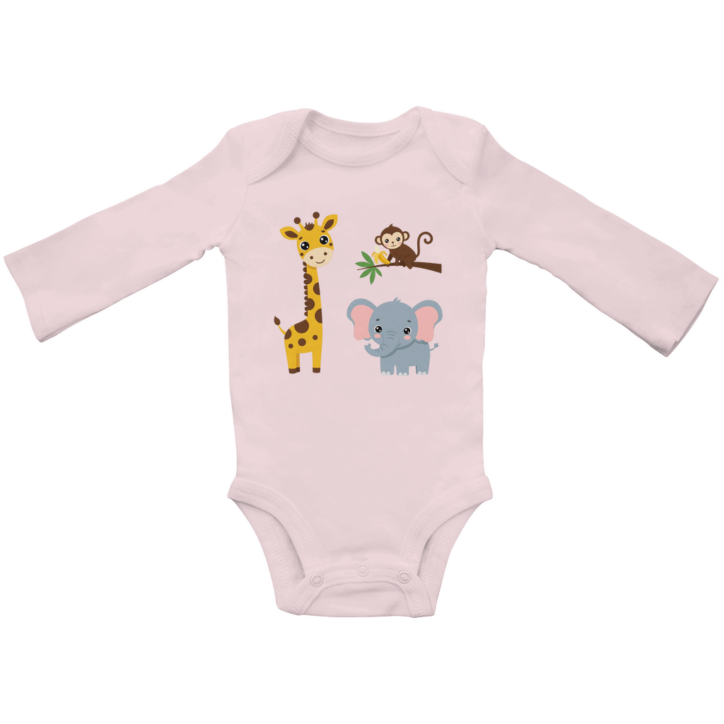 Baby Body Suite Langarm, Bio Baumwolle - Süße Tiere - KinderMode Shop super angenehm Online Kaufen Bestellen Deutschland