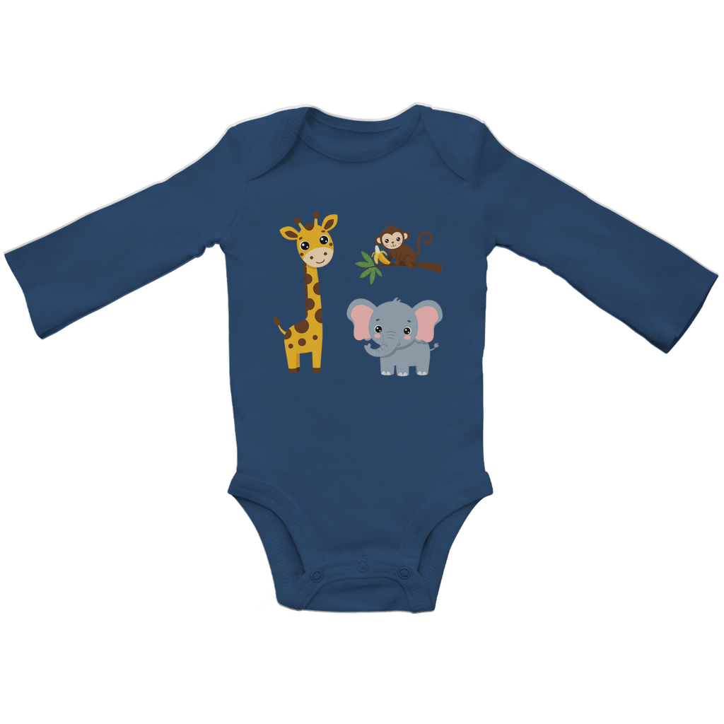 Baby Body Suite Langarm, Bio Baumwolle - Süße Tiere - KinderMode Shop super angenehm Online Kaufen Bestellen Deutschland