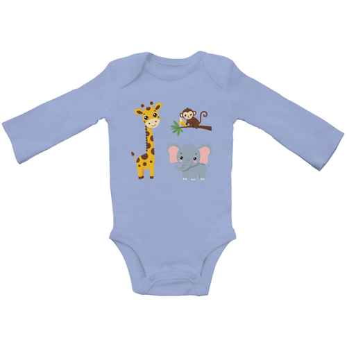 Baby Body Suite Langarm, Bio Baumwolle - Süße Tiere online bestellen kaufen