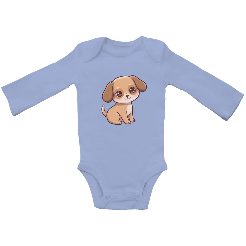 Baby Body Suite Langarm, Bio Baumwolle - Süßer Hund - KinderMode Shop super angenehm Online Kaufen Bestellen Deutschland
