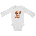 Baby Body Suite Langarm, Bio Baumwolle - Süßer Hund online bestellen kaufen