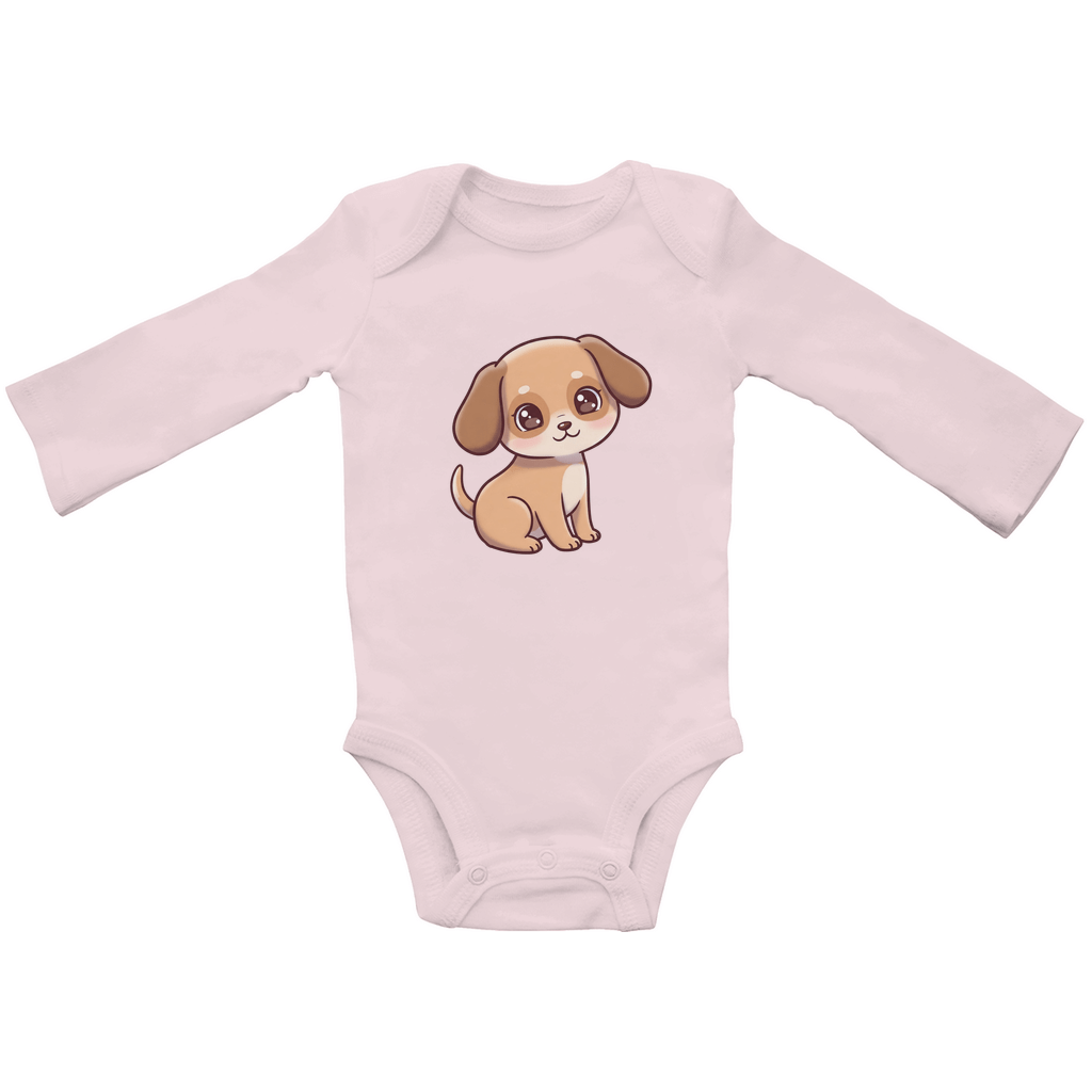 Baby Body Suite Langarm, Bio Baumwolle - Süßer Hund - KinderMode Shop super angenehm Online Kaufen Bestellen Deutschland