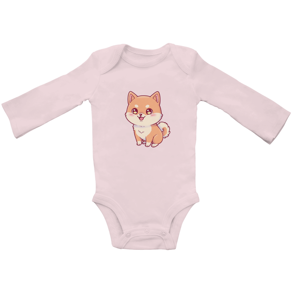 Baby Body Suite Langarm, Bio Baumwolle - Süßer Hund - KinderMode Shop super angenehm Online Kaufen Bestellen Deutschland