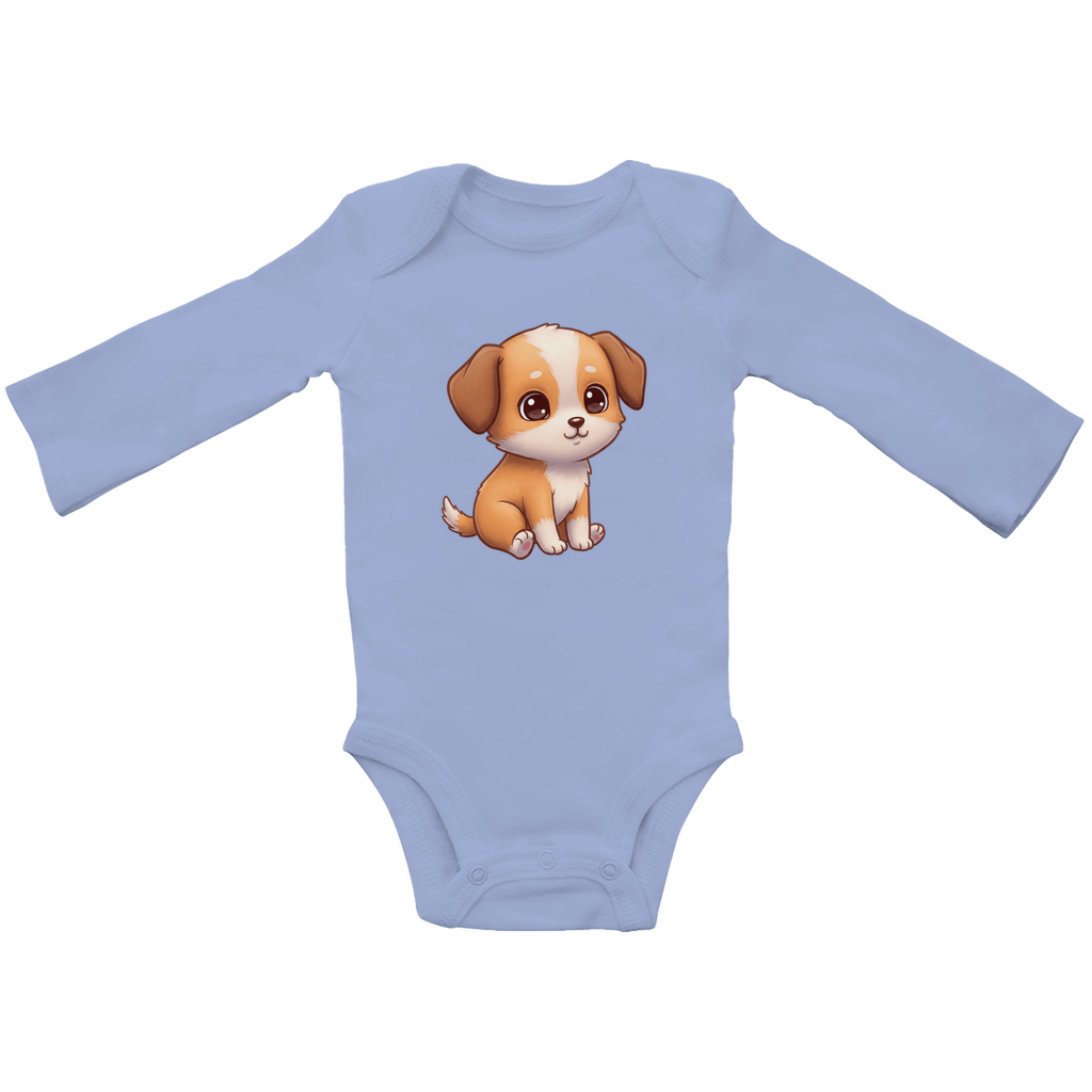 Baby Body Suite Langarm, Bio Baumwolle - Süßer Hund - KinderMode Shop super angenehm Online Kaufen Bestellen Deutschland