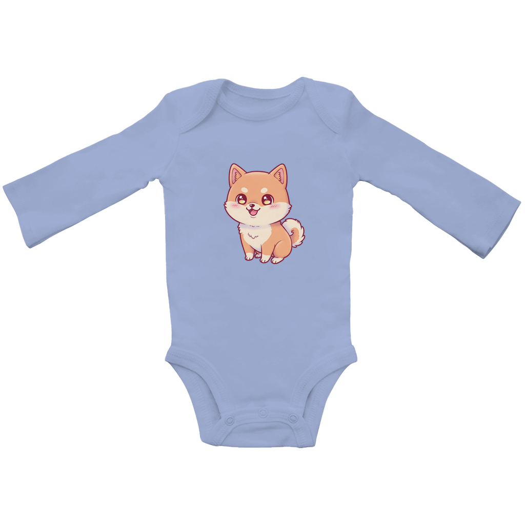 Baby Body Suite Langarm, Bio Baumwolle - Süßer Hund - KinderMode Shop super angenehm Online Kaufen Bestellen Deutschland