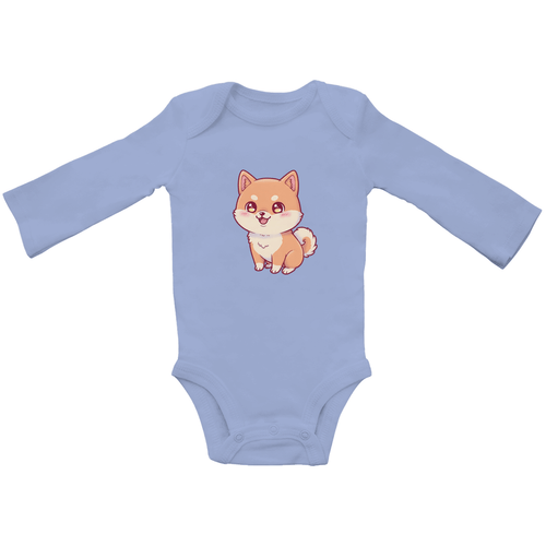 Baby Body Suite Langarm, Bio Baumwolle - Süßer Hund online bestellen kaufen