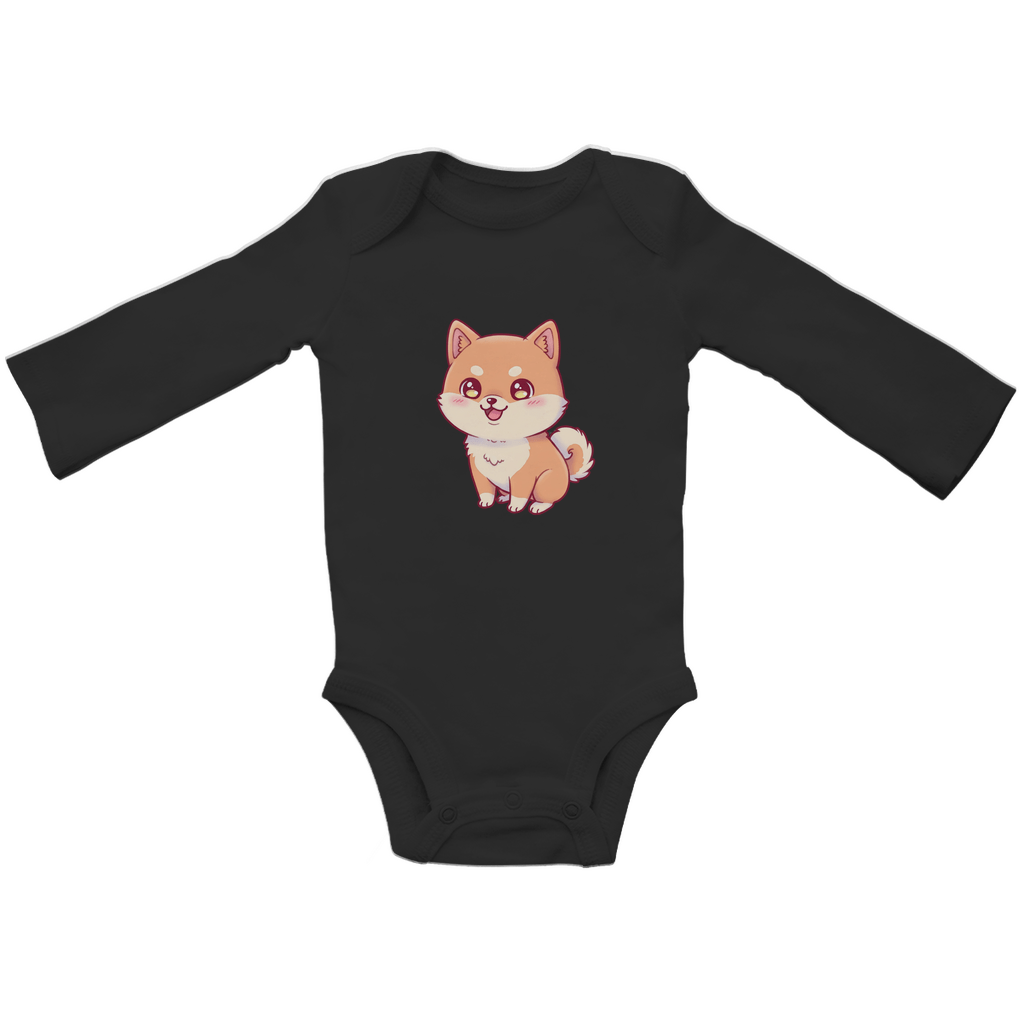 Baby Body Suite Langarm, Bio Baumwolle - Süßer Hund - KinderMode Shop super angenehm Online Kaufen Bestellen Deutschland