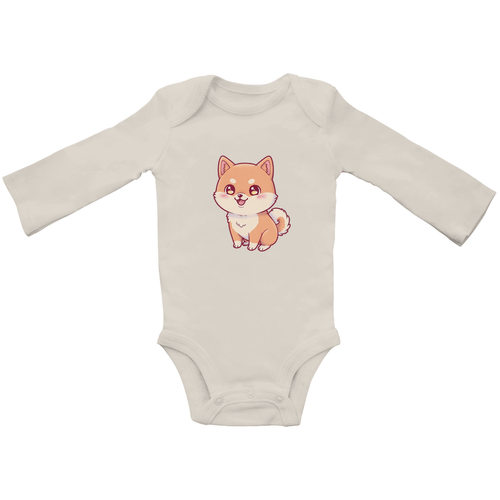 Baby Body Suite Langarm, Bio Baumwolle - Süßer Hund online bestellen kaufen