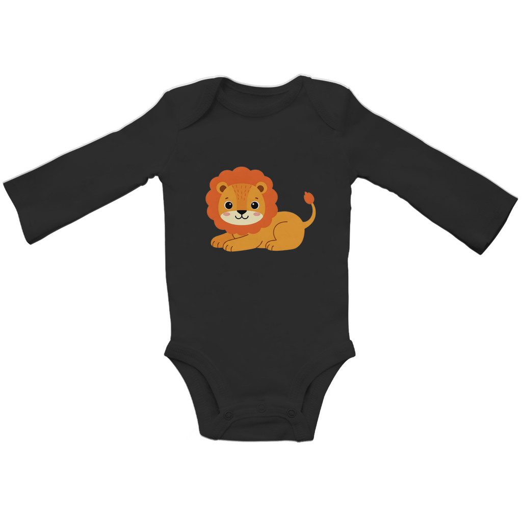 Baby Body Suite Langarm, Bio Baumwolle - Süßer Löwe - KinderMode Shop super angenehm Online Kaufen Bestellen Deutschland