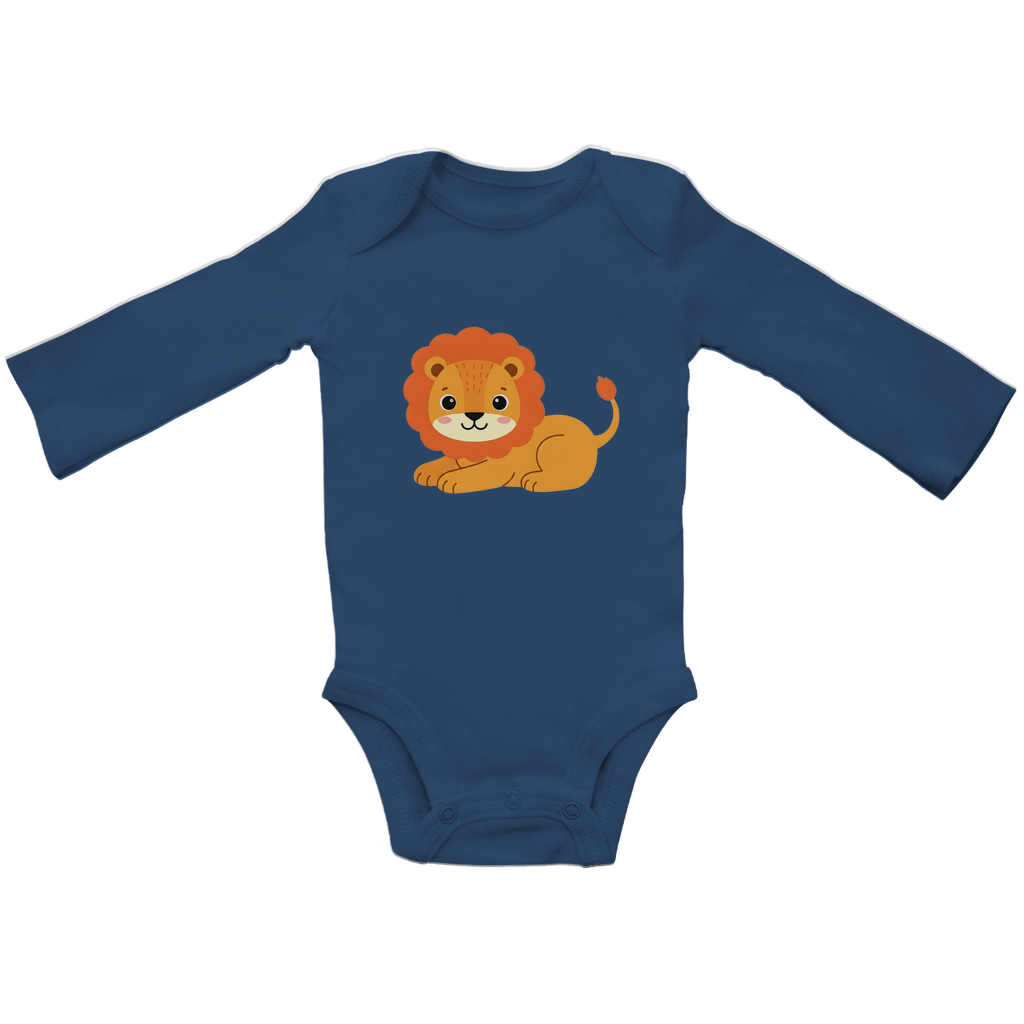 Baby Body Suite Langarm, Bio Baumwolle - Süßer Löwe - KinderMode Shop super angenehm Online Kaufen Bestellen Deutschland