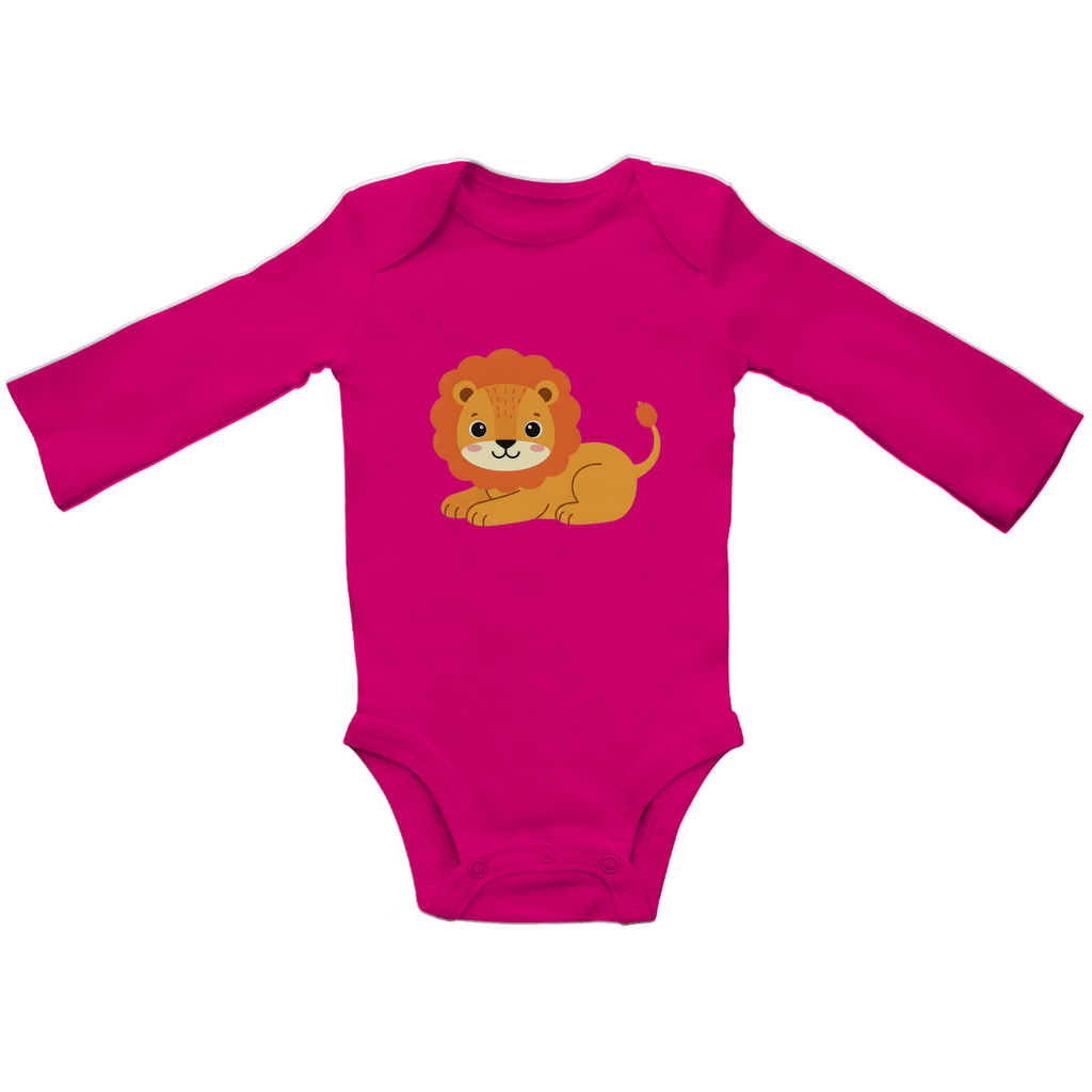 Baby Body Suite Langarm, Bio Baumwolle - Süßer Löwe - KinderMode Shop super angenehm Online Kaufen Bestellen Deutschland