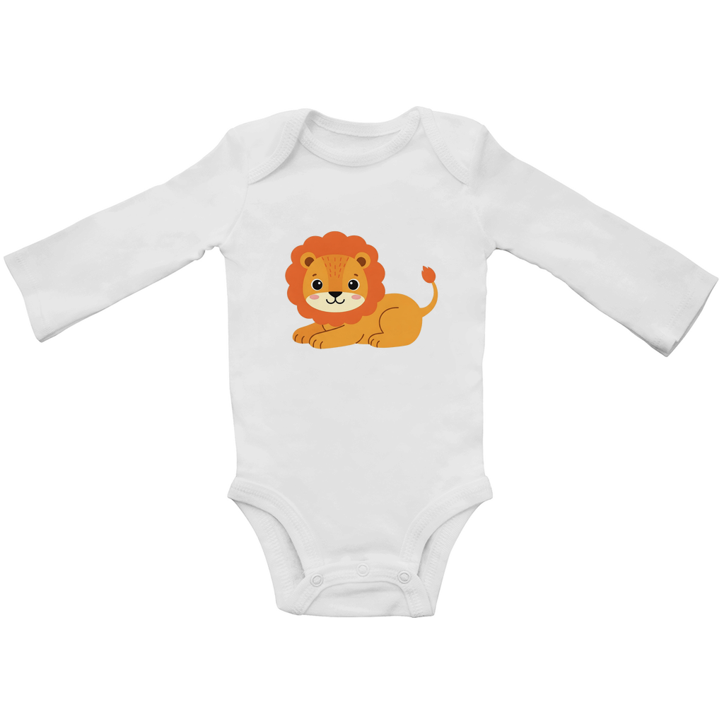 Baby Body Suite Langarm, Bio Baumwolle - Süßer Löwe - KinderMode Shop super angenehm Online Kaufen Bestellen Deutschland