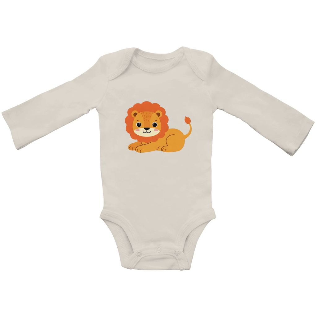 Baby Body Suite Langarm, Bio Baumwolle - Süßer Löwe - KinderMode Shop super angenehm Online Kaufen Bestellen Deutschland
