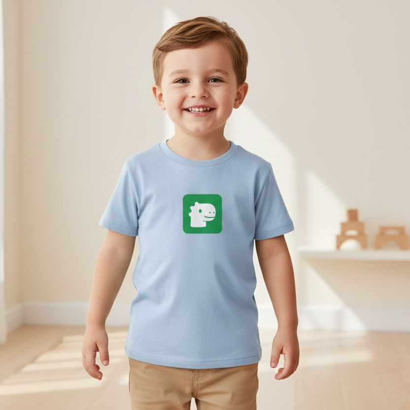 dino kinder shirt 100% bio baumwolle süßes dino kopf motiv