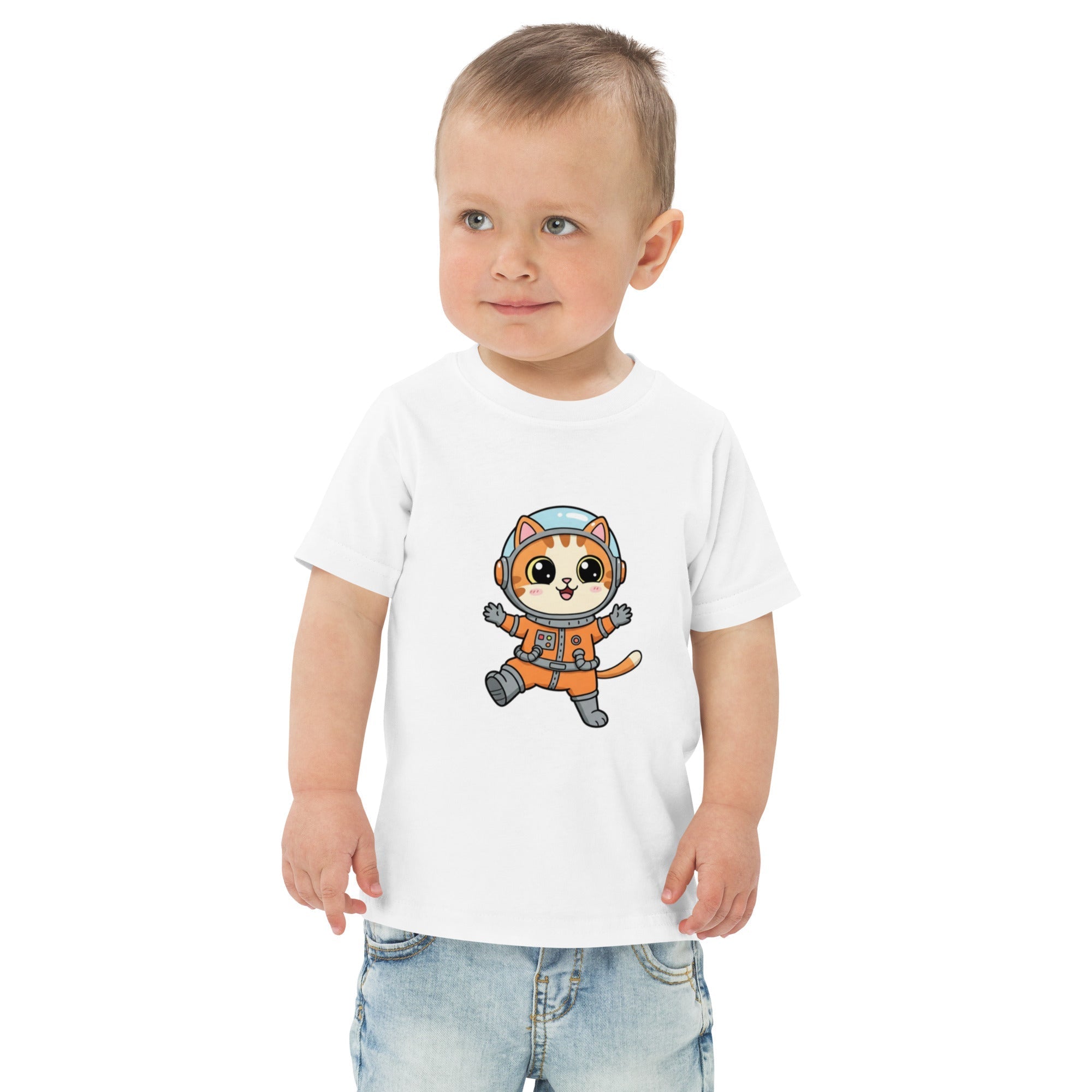 Jersey T-Shirt für Kleinkinder - Astronaut Katze - KinderMode Shop super angenehm Online Kaufen Bestellen Deutschland
