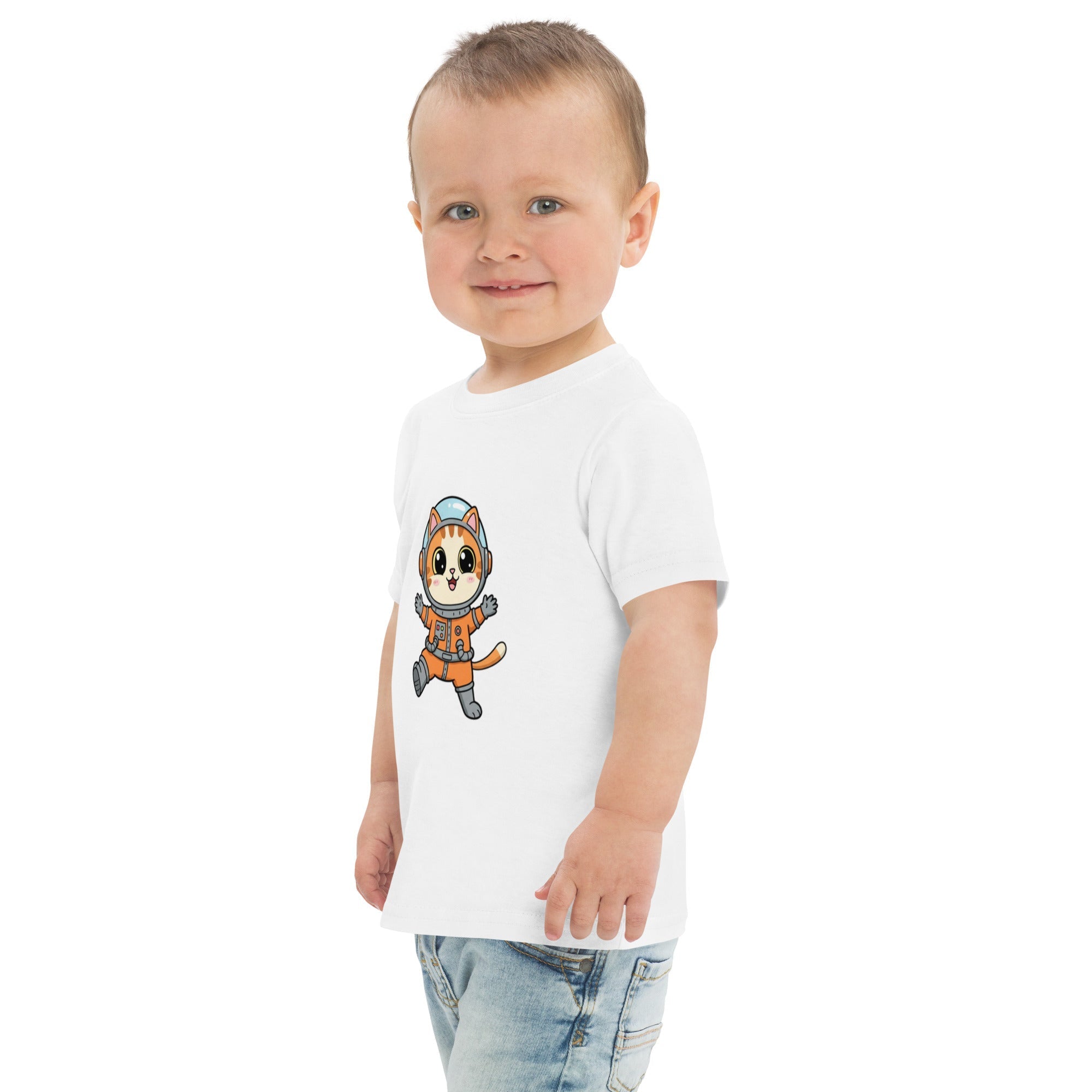 Jersey T-Shirt für Kleinkinder - Astronaut Katze - KinderMode Shop super angenehm Online Kaufen Bestellen Deutschland