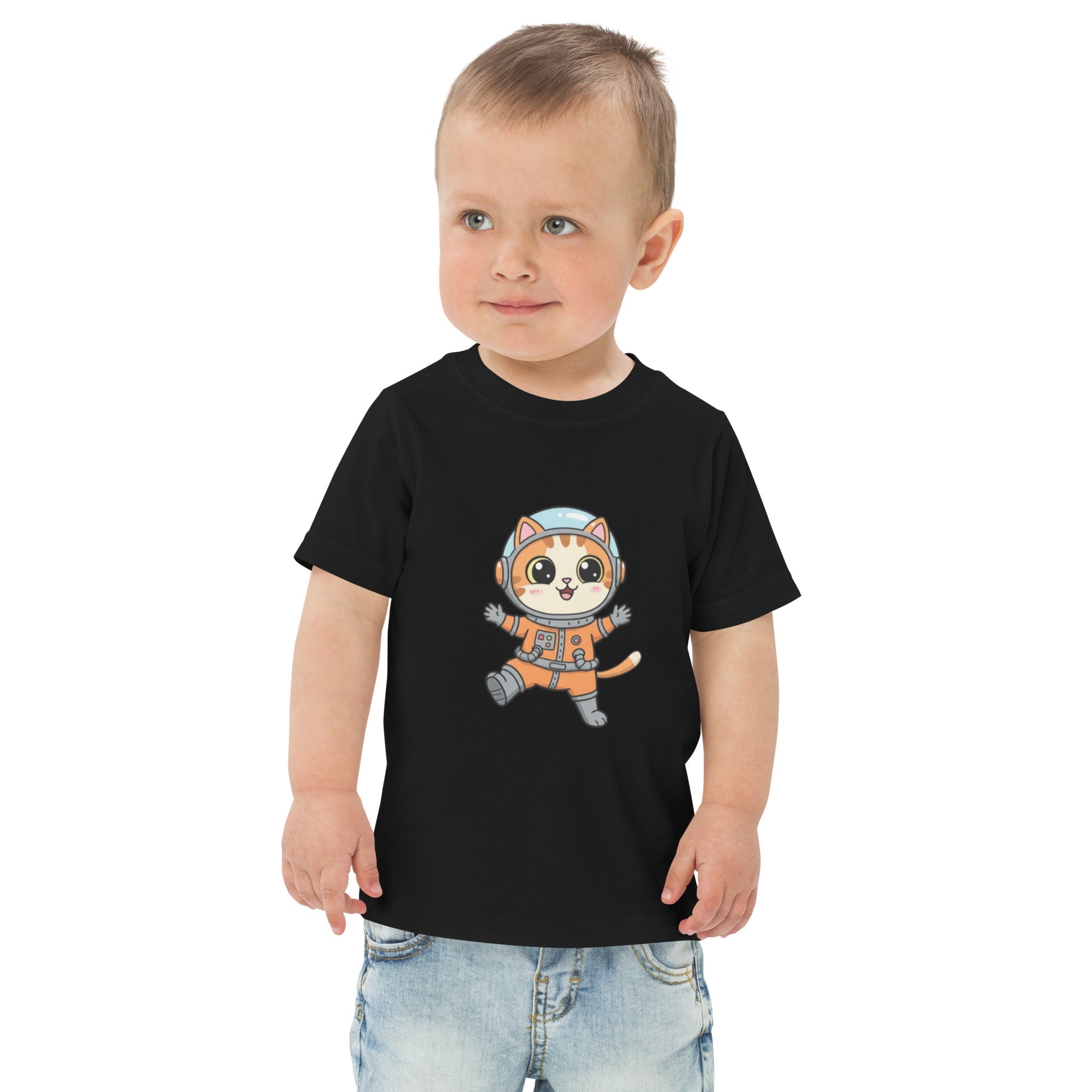 Jersey T-Shirt für Kleinkinder - Astronaut Katze - KinderMode Shop super angenehm Online Kaufen Bestellen Deutschland