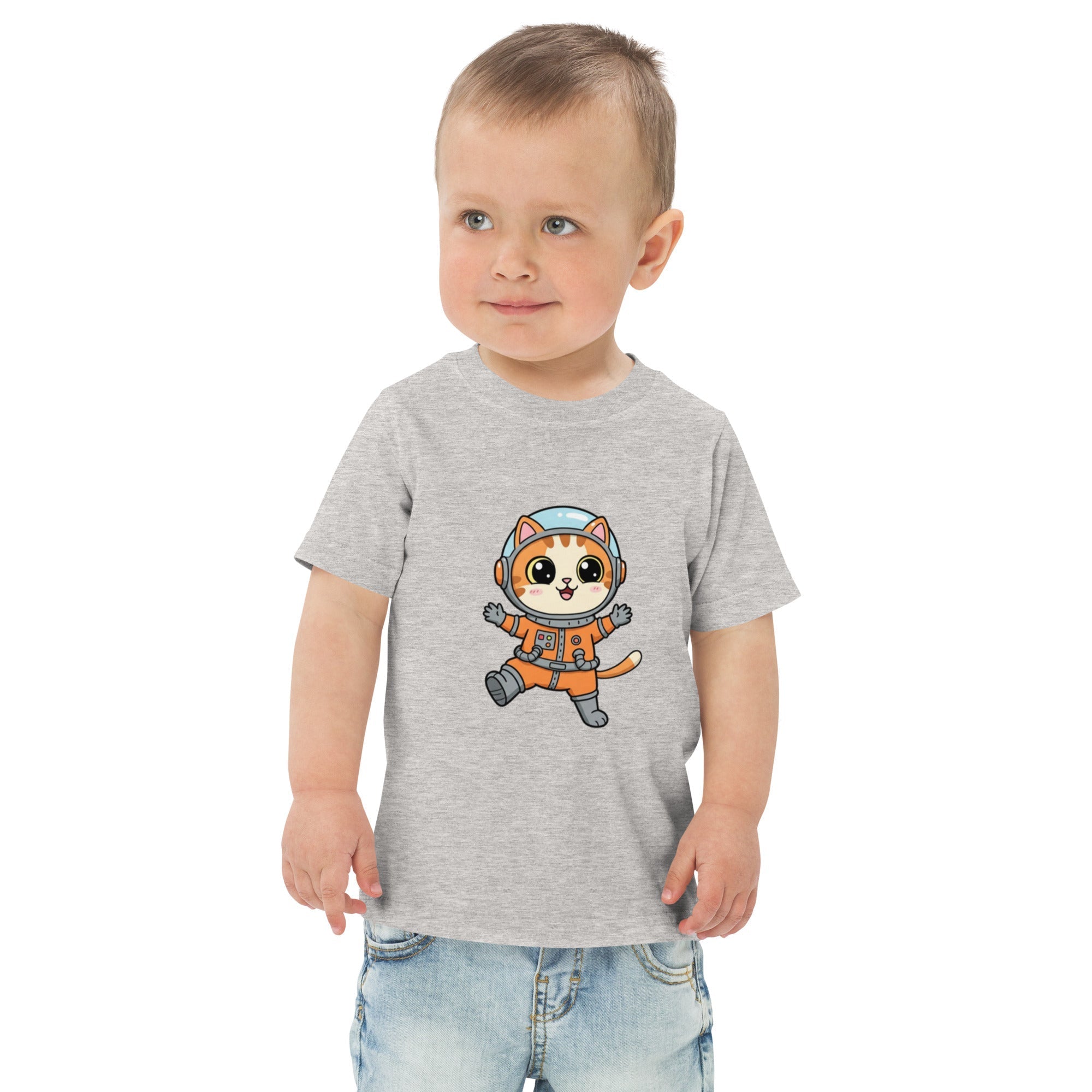 Jersey T-Shirt für Kleinkinder - Astronaut Katze - KinderMode Shop super angenehm Online Kaufen Bestellen Deutschland