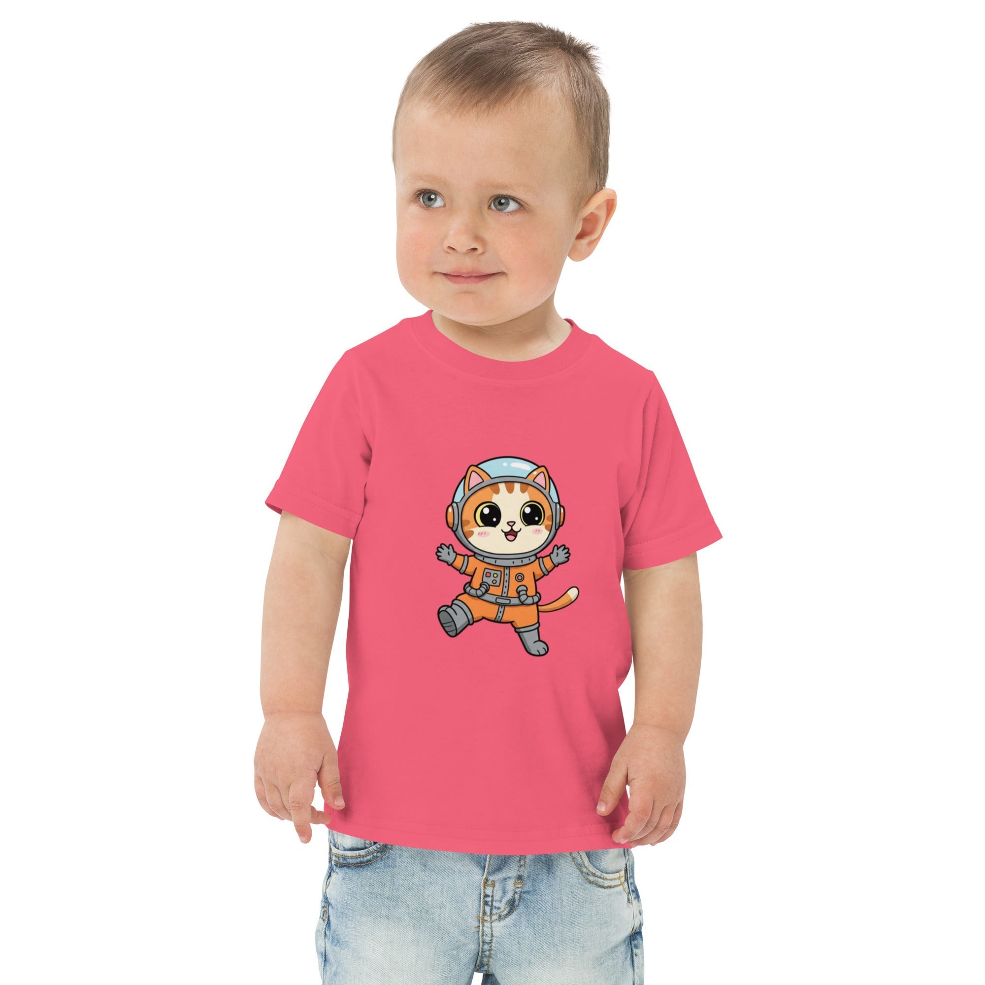 Jersey T-Shirt für Kleinkinder - Astronaut Katze - KinderMode Shop super angenehm Online Kaufen Bestellen Deutschland