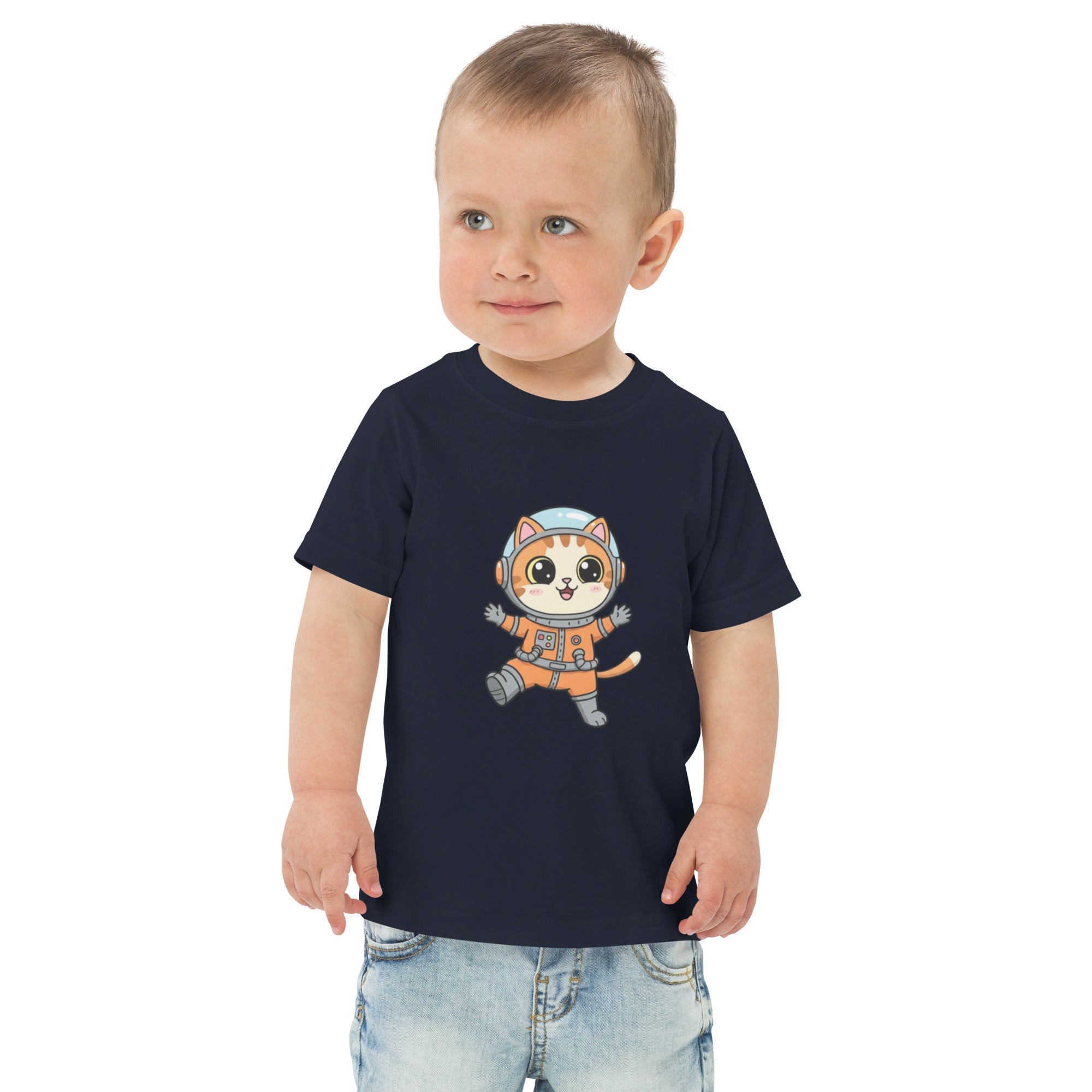 Jersey T-Shirt für Kleinkinder - Astronaut Katze - KinderMode Shop super angenehm Online Kaufen Bestellen Deutschland