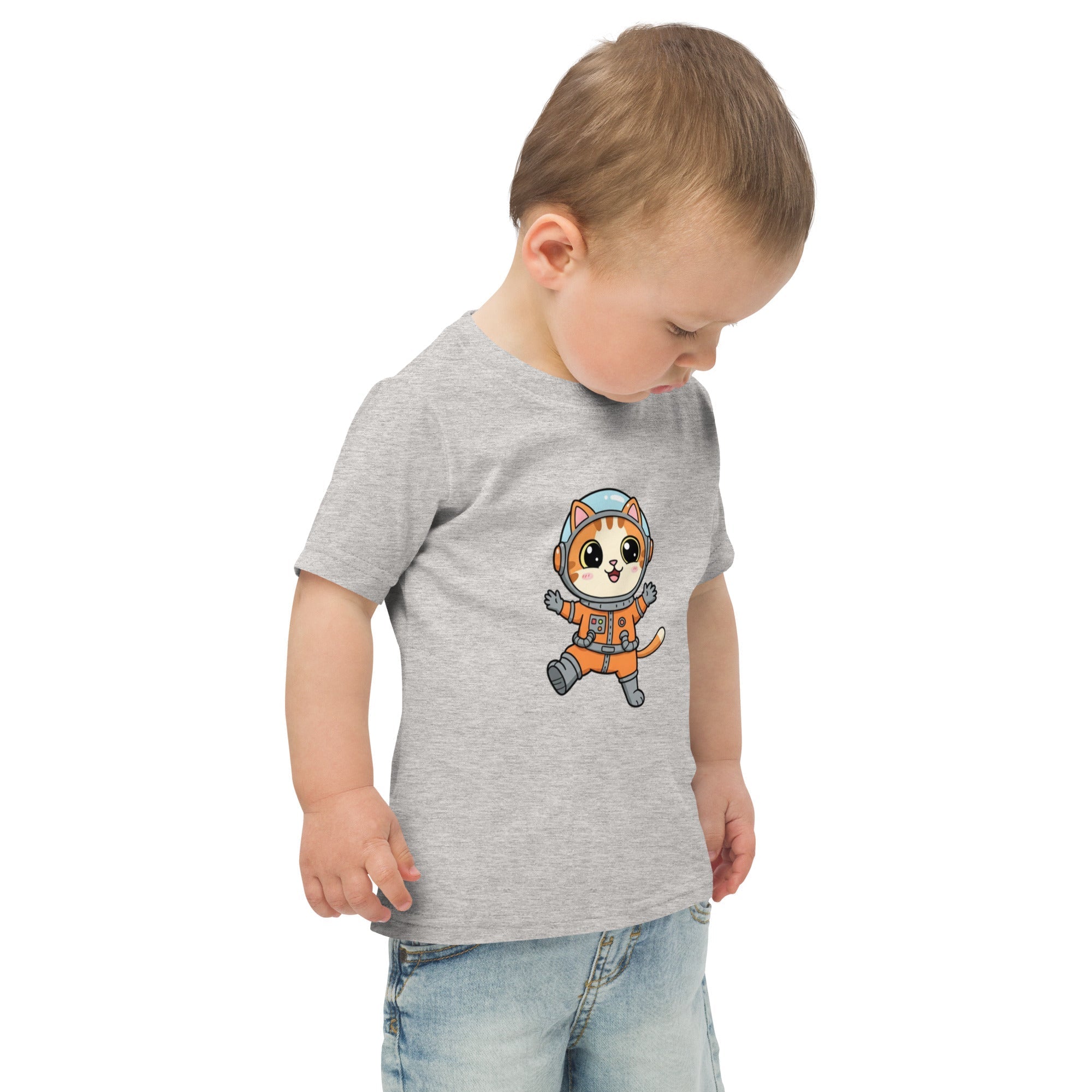Jersey T-Shirt für Kleinkinder - Astronaut Katze - KinderMode Shop super angenehm Online Kaufen Bestellen Deutschland