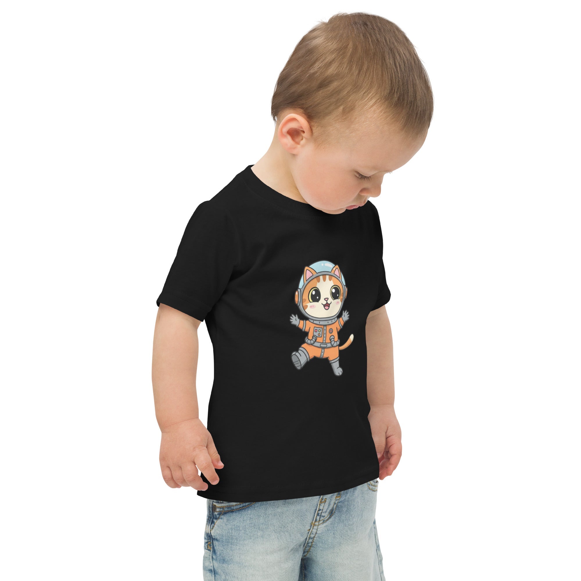 Jersey T-Shirt für Kleinkinder - Astronaut Katze - KinderMode Shop super angenehm Online Kaufen Bestellen Deutschland