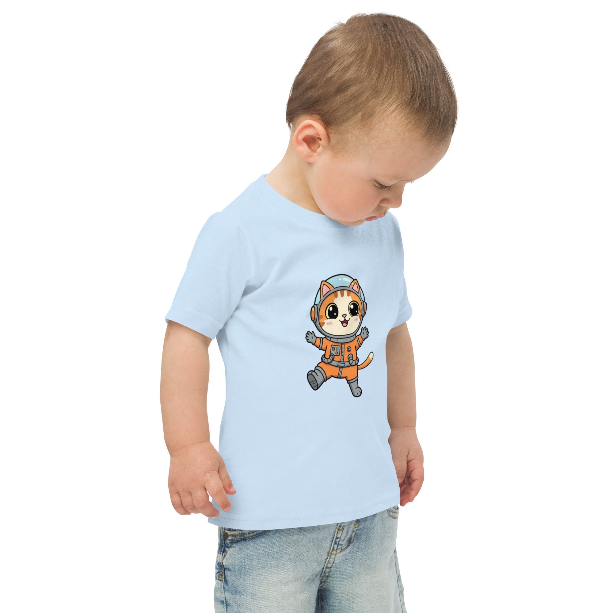 Jersey T-Shirt für Kleinkinder - Astronaut Katze - KinderMode Shop super angenehm Online Kaufen Bestellen Deutschland
