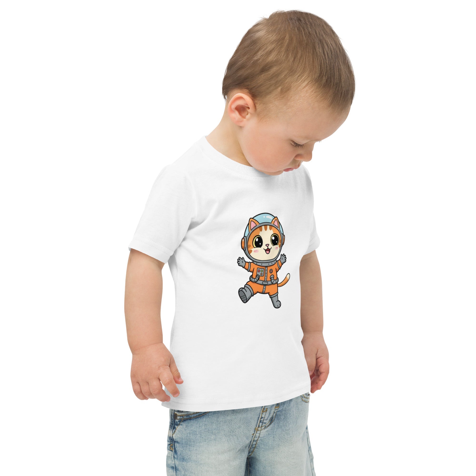 Jersey T-Shirt für Kleinkinder - Astronaut Katze - KinderMode Shop super angenehm Online Kaufen Bestellen Deutschland
