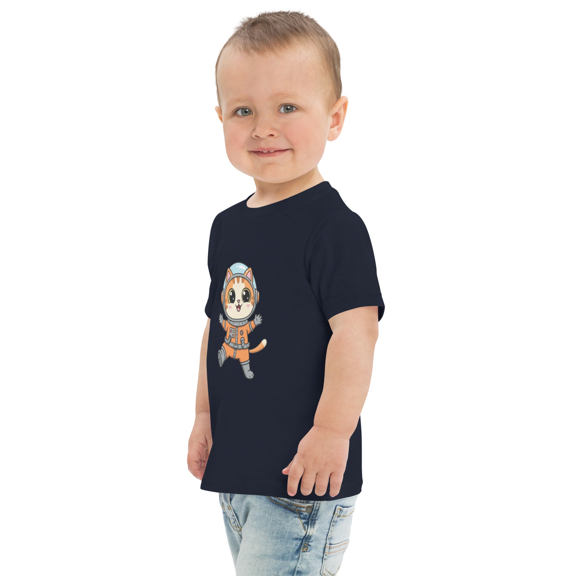 Jersey T-Shirt für Kleinkinder - Astronaut Katze - KinderMode Shop super angenehm Online Kaufen Bestellen Deutschland