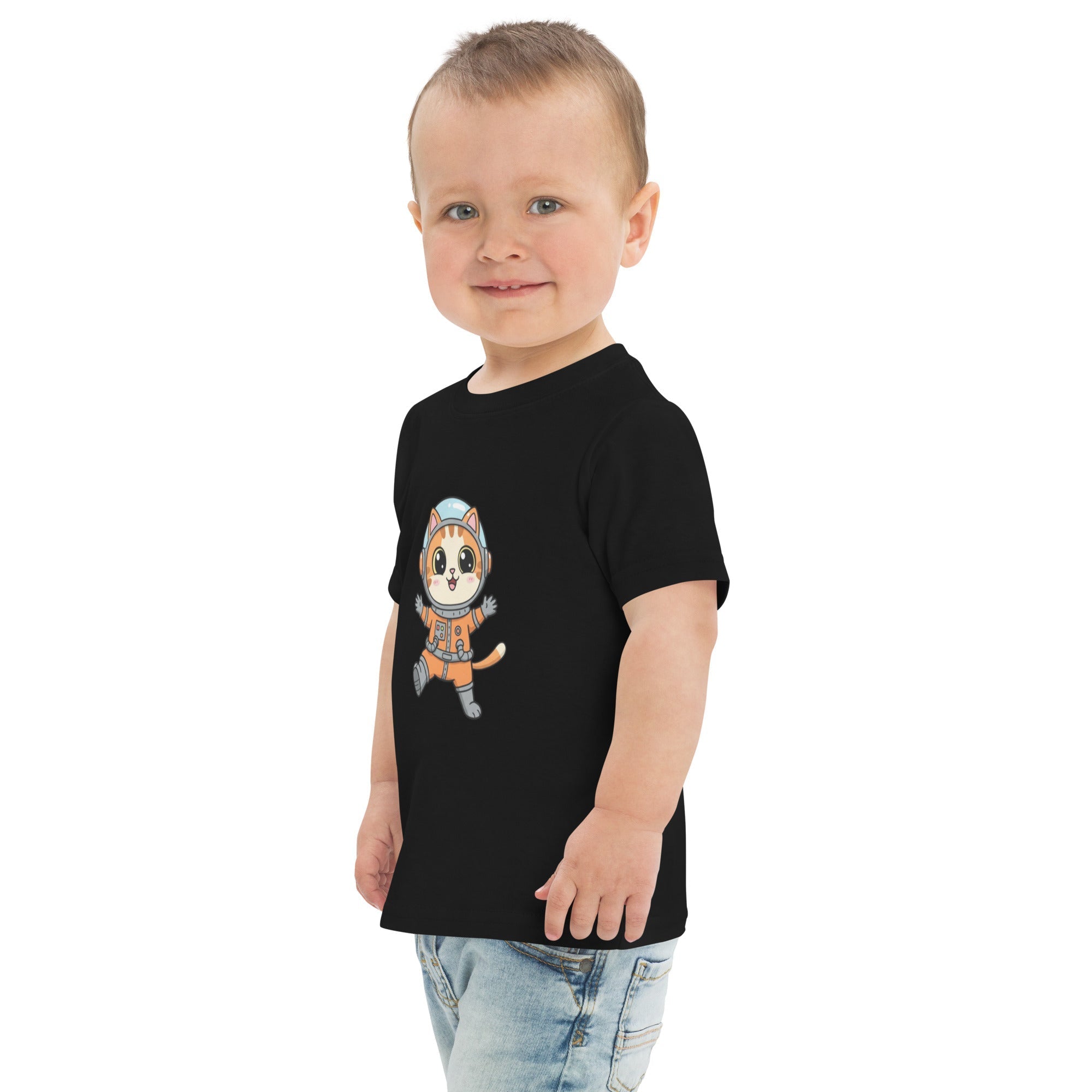 Jersey T-Shirt für Kleinkinder - Astronaut Katze - KinderMode Shop super angenehm Online Kaufen Bestellen Deutschland