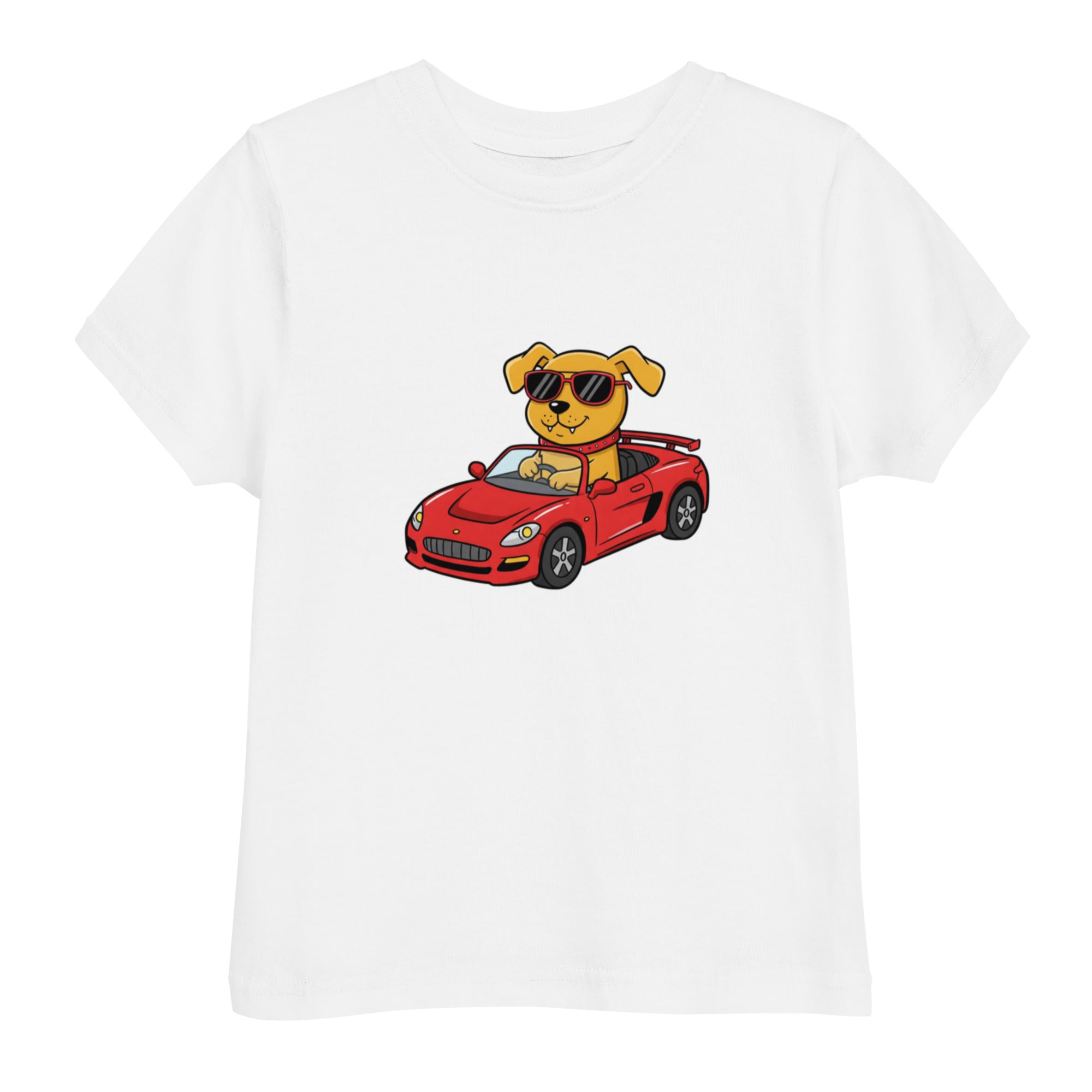 Jersey T-Shirt für Kleinkinder - Cooler Hund, Rennwagen - KinderMode Shop super angenehm Online Kaufen Bestellen Deutschland