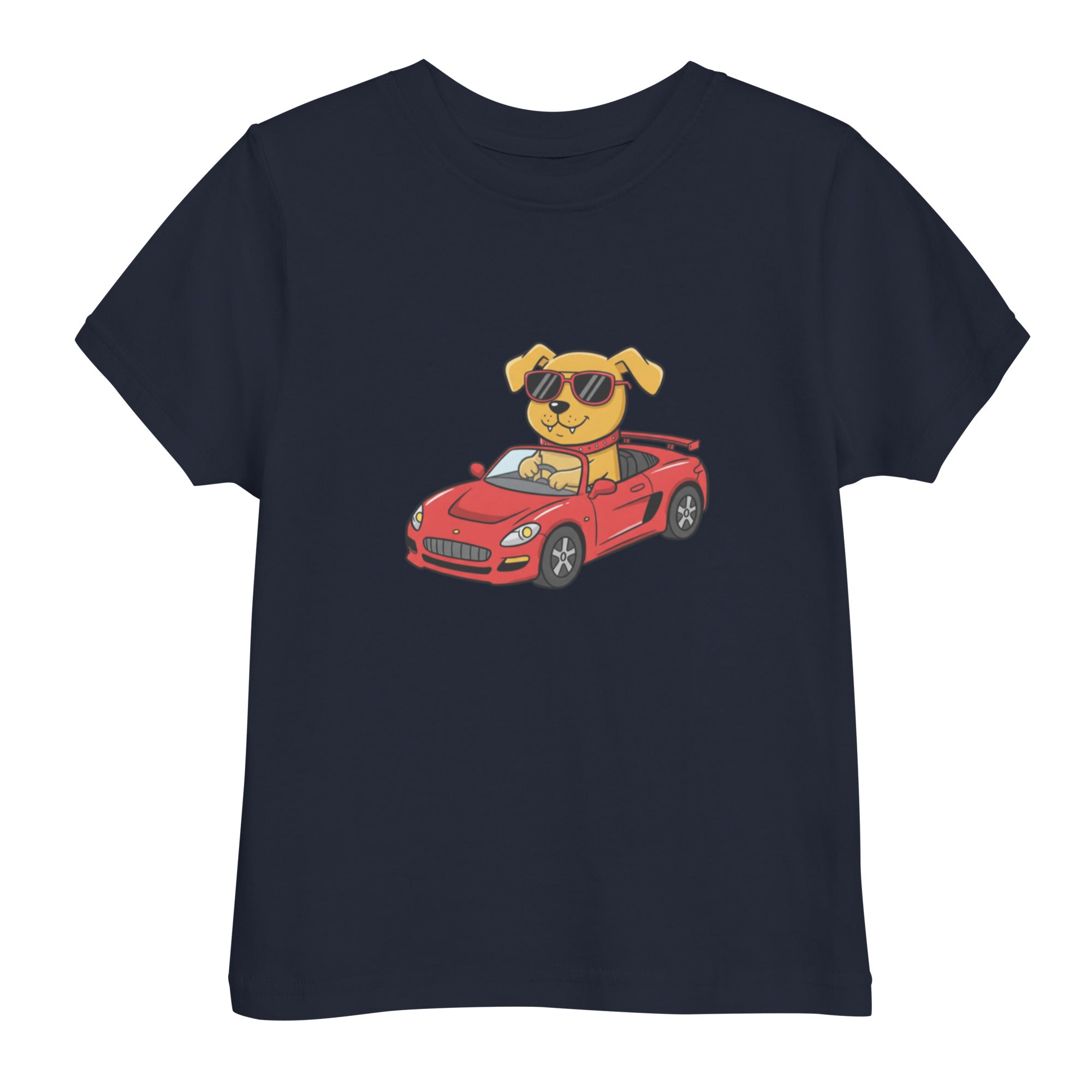 Jersey T-Shirt für Kleinkinder - Cooler Hund, Rennwagen - KinderMode Shop super angenehm Online Kaufen Bestellen Deutschland